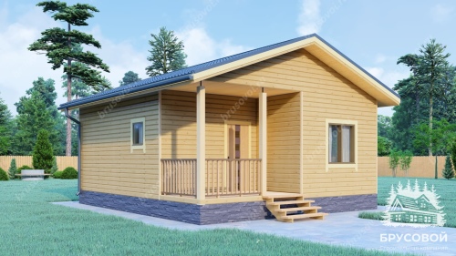 Проект дома из бруса 7х8, площадью 45 м2