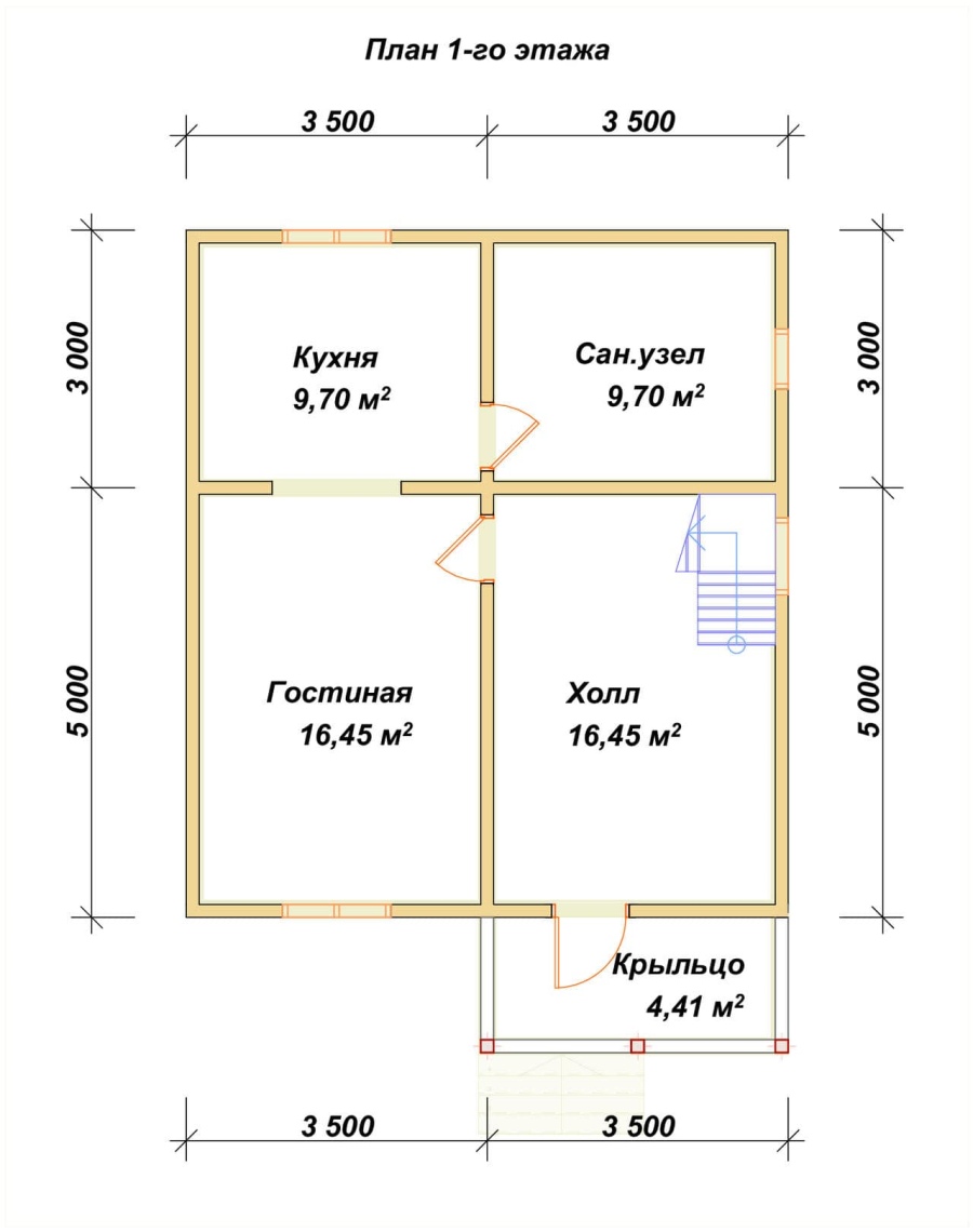 План первого этажа проект БРУСОВОЙ №-78