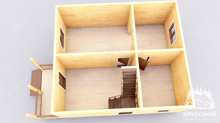 3d План первого этажа проект БРУСОВОЙ №-78