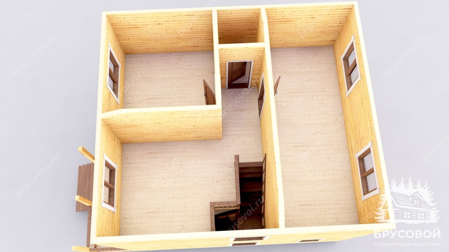 3d План второго этажа проект БРУСОВОЙ №-78