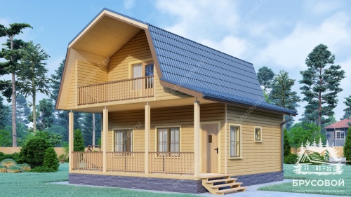 Проект дома из бруса 7х8, площадью 67 м2