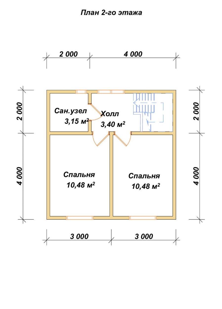 План второго этажа проект БРУСОВОЙ №-8