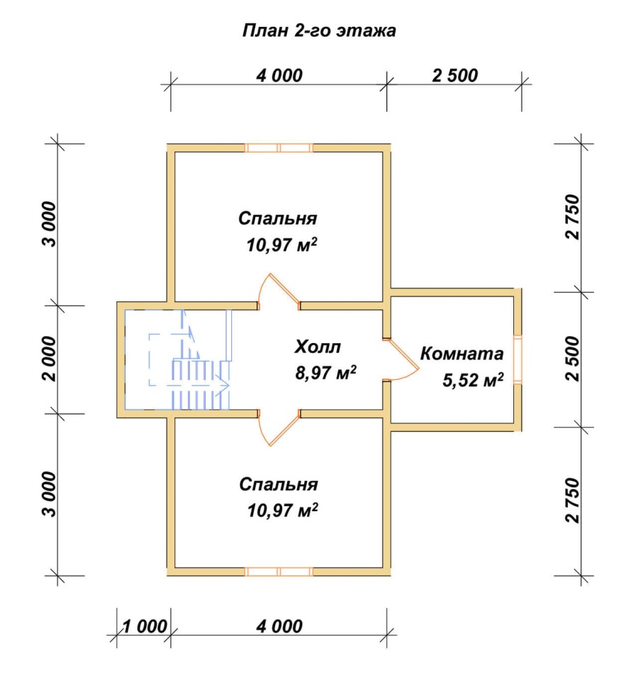 План второго этажа проект БРУСОВОЙ №-80