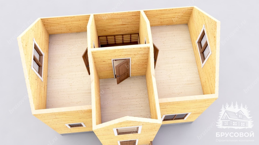3d План второго этажа проект БРУСОВОЙ №-81