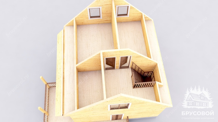 3d План второго этажа проект БРУСОВОЙ №-82