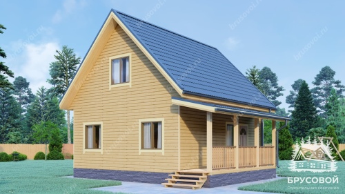 Проект дома из бруса 7х8, площадью 87 м2