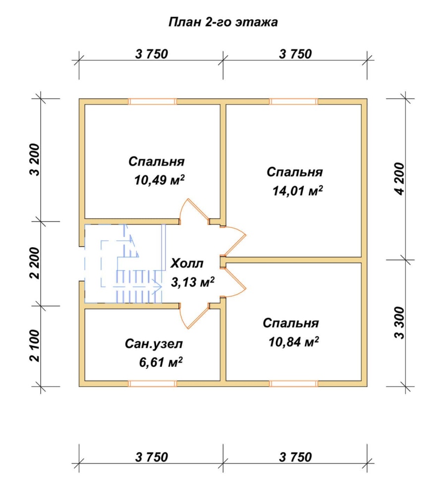 План второго этажа проект БРУСОВОЙ №-85