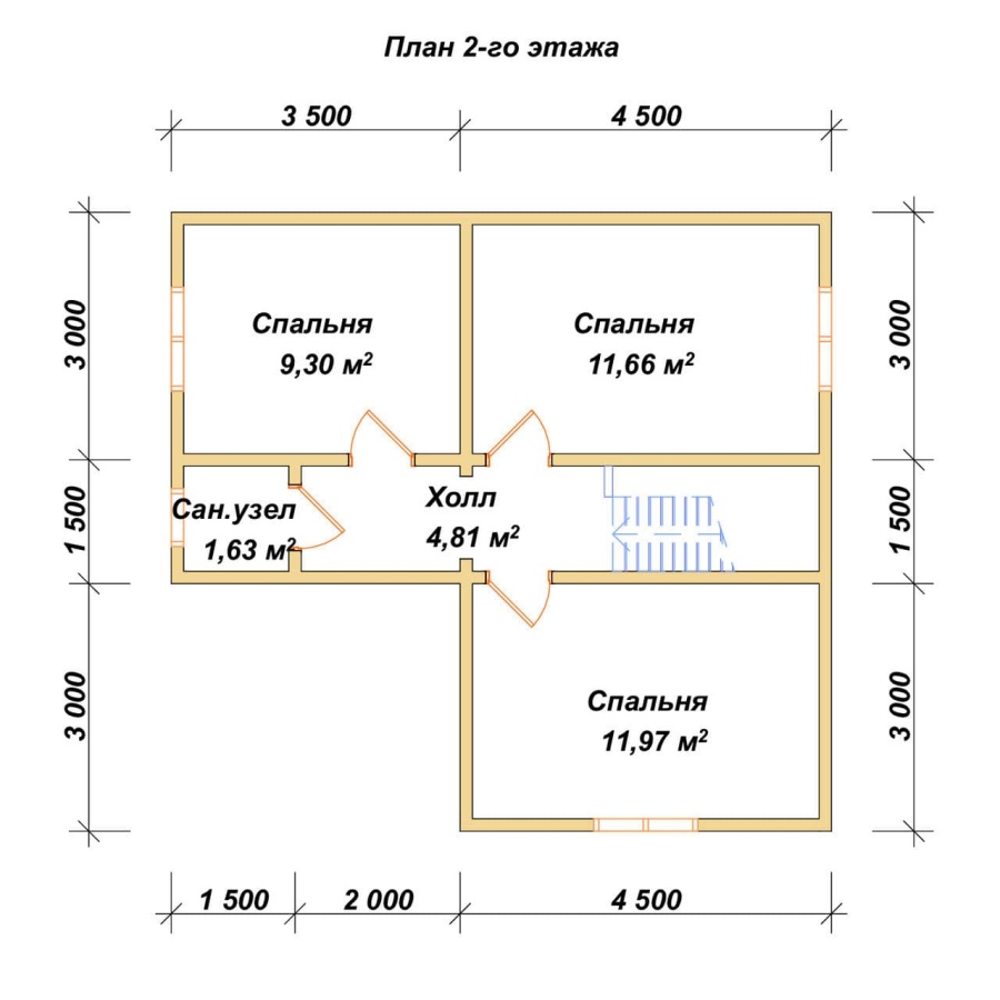 План второго этажа проект БРУСОВОЙ №-87