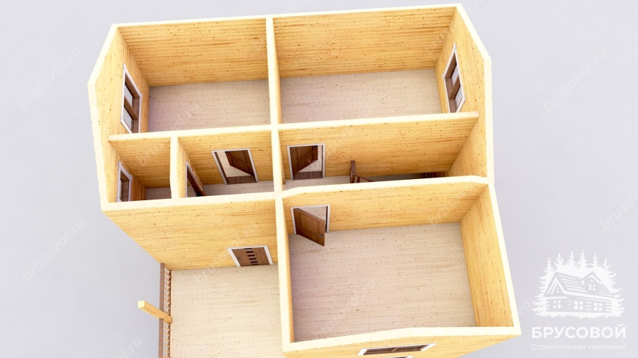 3d План второго этажа проект БРУСОВОЙ №-87