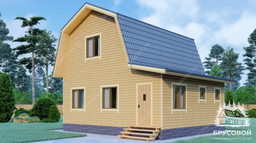Проект дома из бруса 7х8, площадью 73 м2