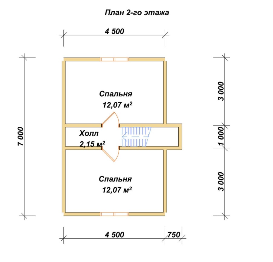 План второго этажа проект БРУСОВОЙ №-88
