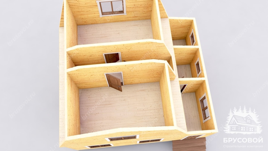 3d План второго этажа проект БРУСОВОЙ №-88