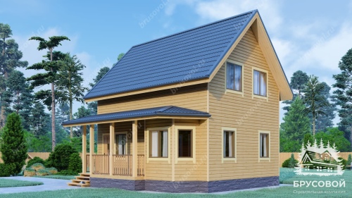 Проект дома из бруса 7х8, площадью 88 м2