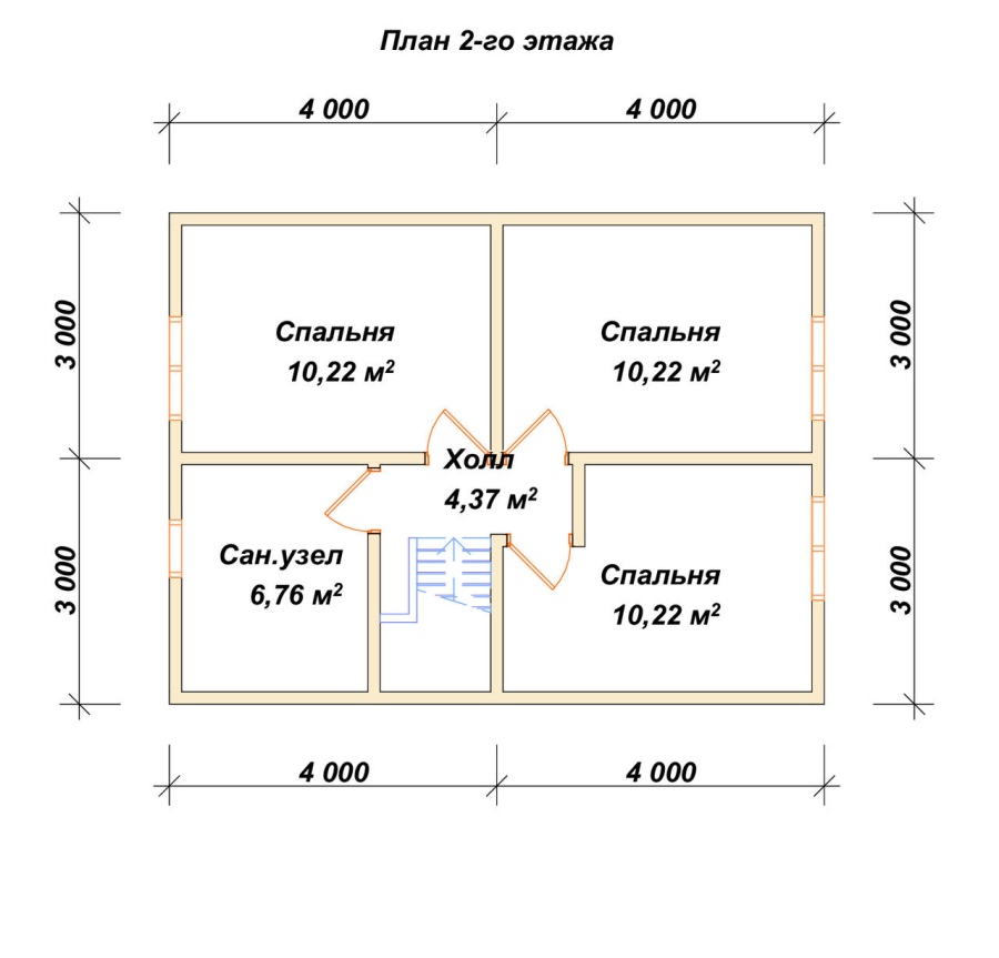 План второго этажа проект БРУСОВОЙ №-89