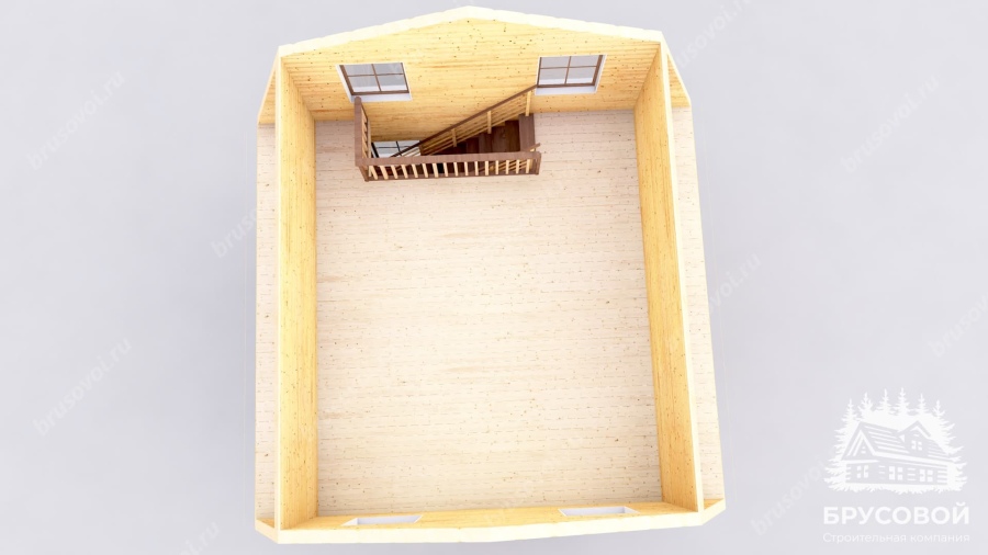 3d План второго этажа проект БРУСОВОЙ №-9