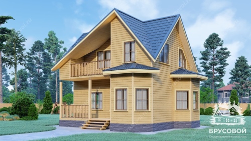 Проект дома из бруса 7х9, площадью 88 м2