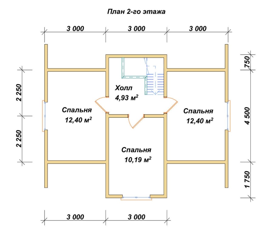 План второго этажа проект БРУСОВОЙ №-92