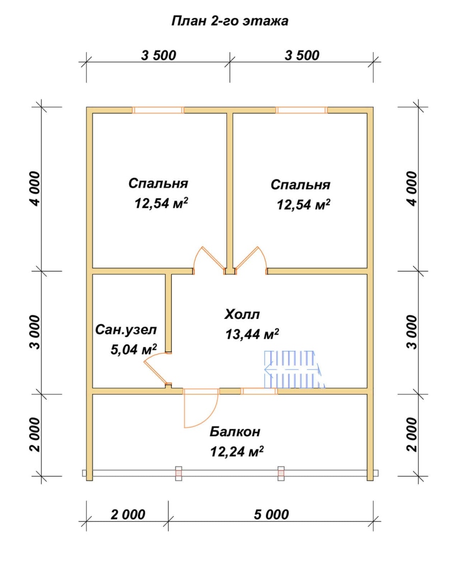 План второго этажа проект БРУСОВОЙ №-93