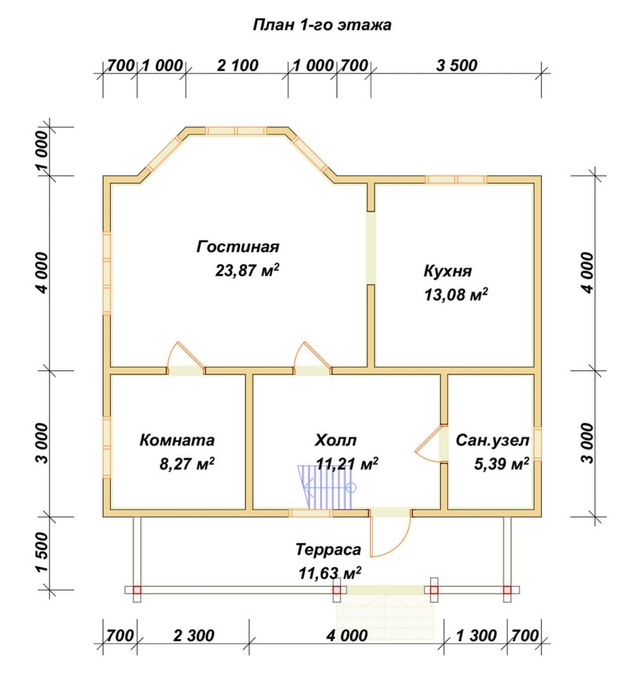 План первого этажа проект БРУСОВОЙ №-94