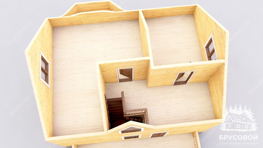 3d План второго этажа проект БРУСОВОЙ №-94