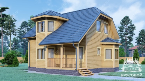 Проект дома из бруса 7х9, площадью 124 м2