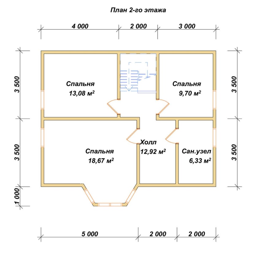 План второго этажа проект БРУСОВОЙ №-95