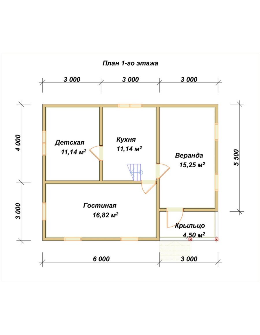 План первого этажа проект БРУСОВОЙ №-96