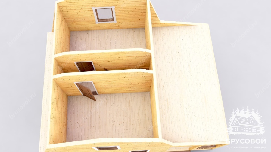 3d План второго этажа проект БРУСОВОЙ №-96