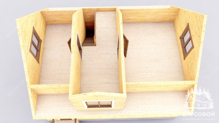 3d План второго этажа проект БРУСОВОЙ №-97