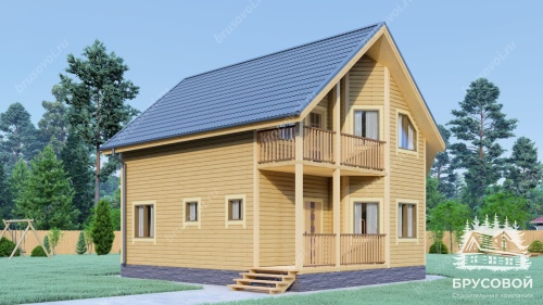 Проект дома из бруса 7х9, площадью 90 м2